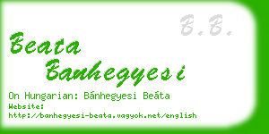 beata banhegyesi business card