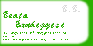 beata banhegyesi business card